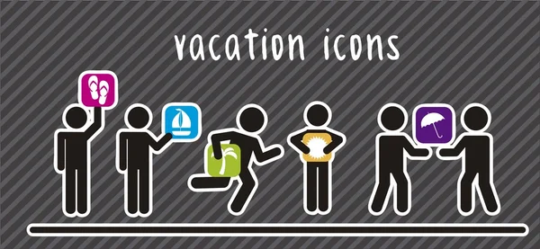 Iconos de vacaciones — Vector de stock