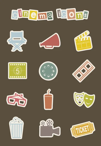 Iconos de cine — Vector de stock