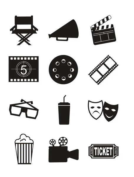 Iconos de cine — Vector de stock