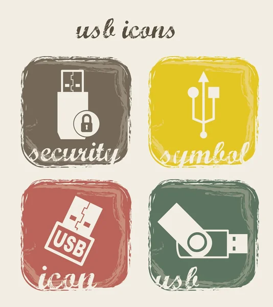 Iconos USB — Archivo Imágenes Vectoriales