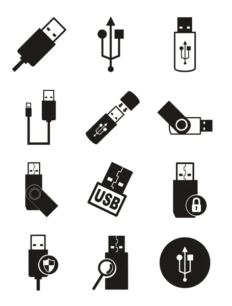 Iconos USB — Archivo Imágenes Vectoriales