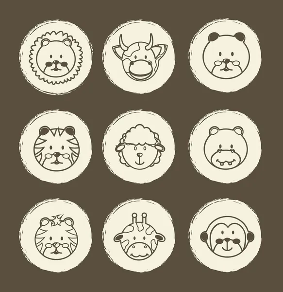 Iconos animales — Vector de stock