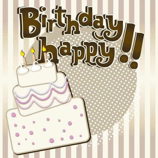 Birthday cake vintage — Stock Vector