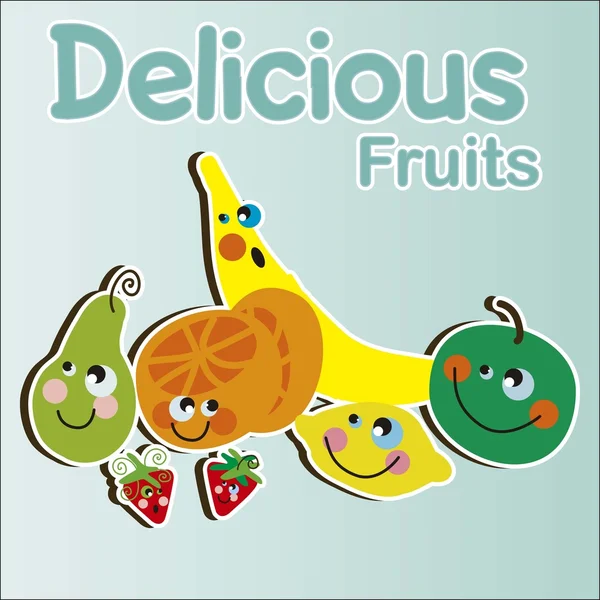 Дети фрукты — стоковый вектор