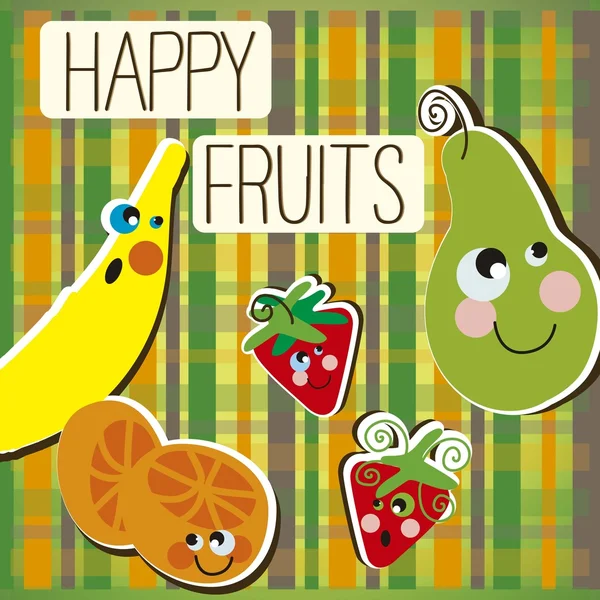 Frutas felices — Archivo Imágenes Vectoriales