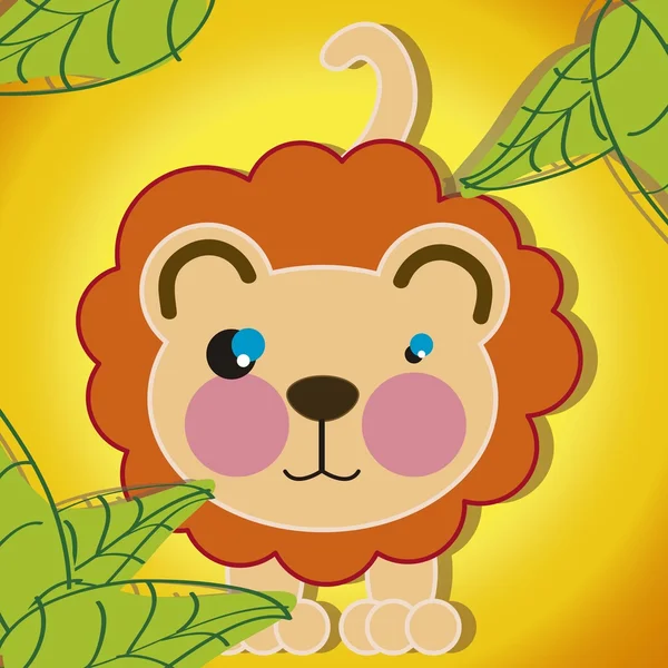 Mignon lion — Image vectorielle