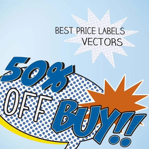 Sale Labels Comic Boom — Stock Vector