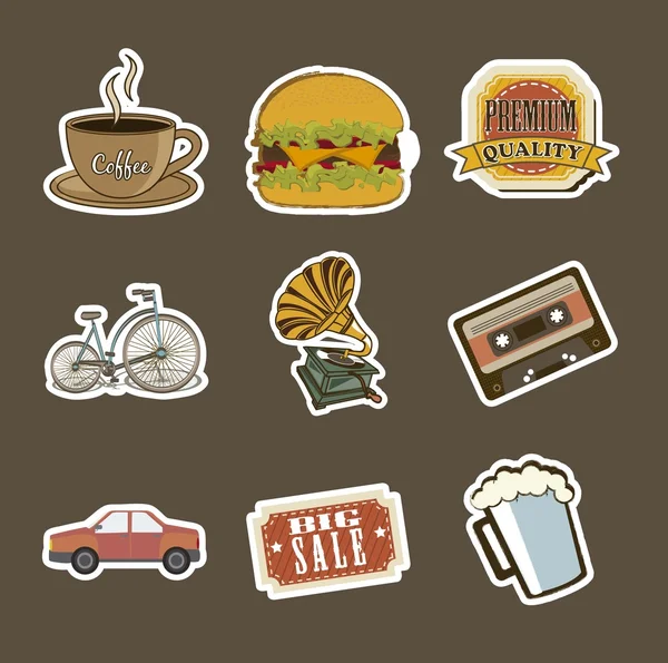 Vintage icons — Stock Vector