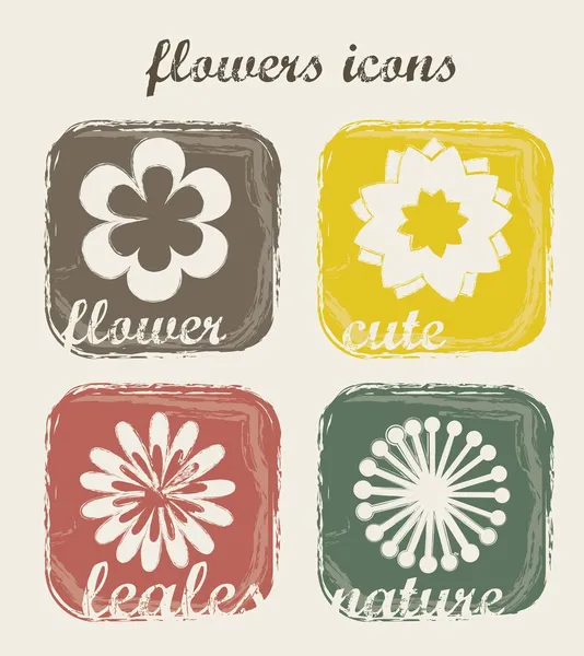 Bloemen pictogrammen — Stockvector