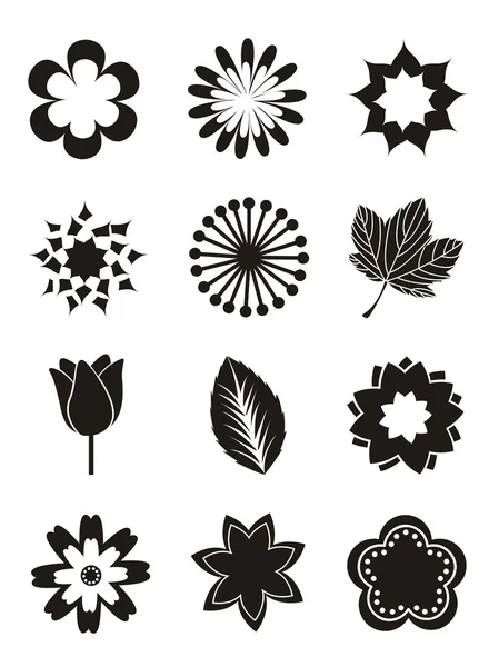 Bloemen pictogrammen — Stockvector