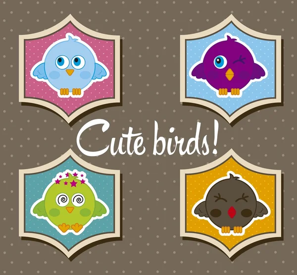 Иконы птиц — стоковый вектор