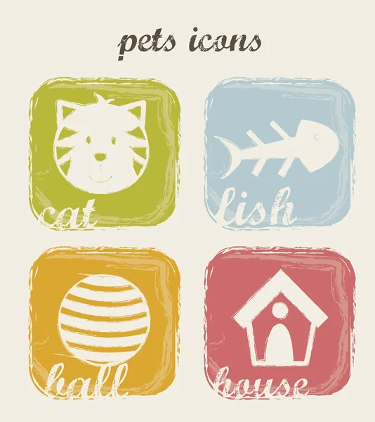 Pets icons — Stock Vector