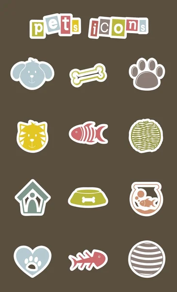 Mascotas iconos — Archivo Imágenes Vectoriales