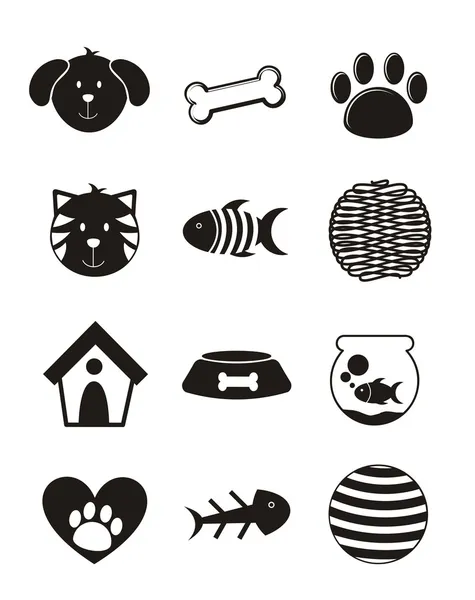 Huisdieren pictogrammen — Stockvector