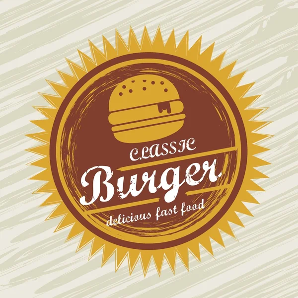 Étiquette de hamburger — Image vectorielle