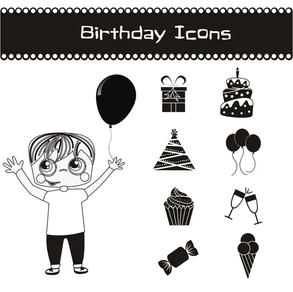 Birthday icons — Stock Vector