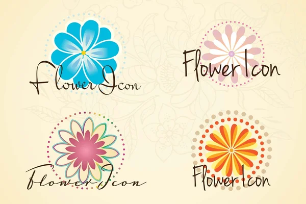 Flores Iconos — Archivo Imágenes Vectoriales