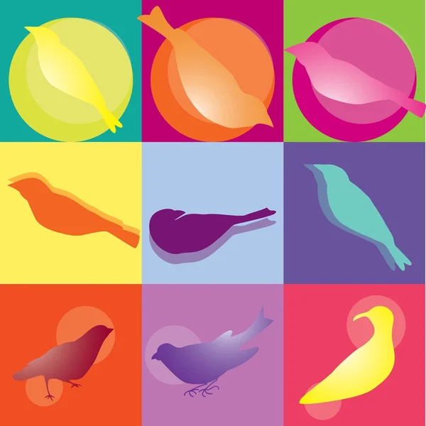 Icônes d'oiseaux — Image vectorielle