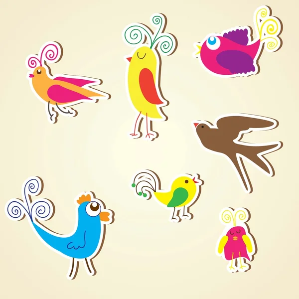 Vogels pictogrammen — Stockvector