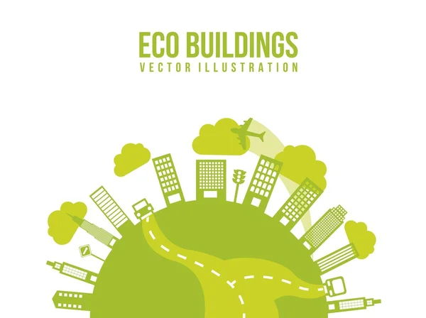 Eco buildings — Stock Vector