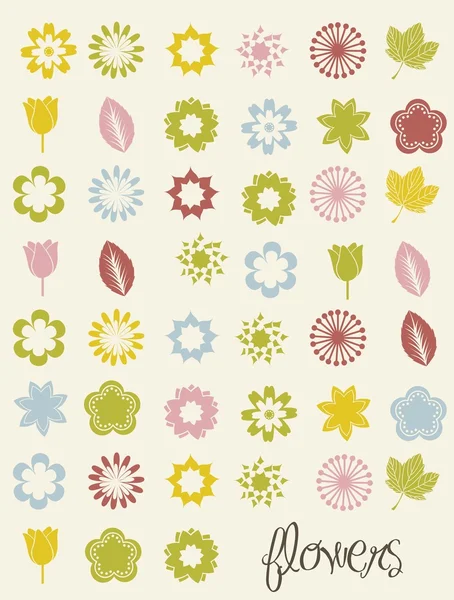 Bloemen pictogrammen — Stockvector