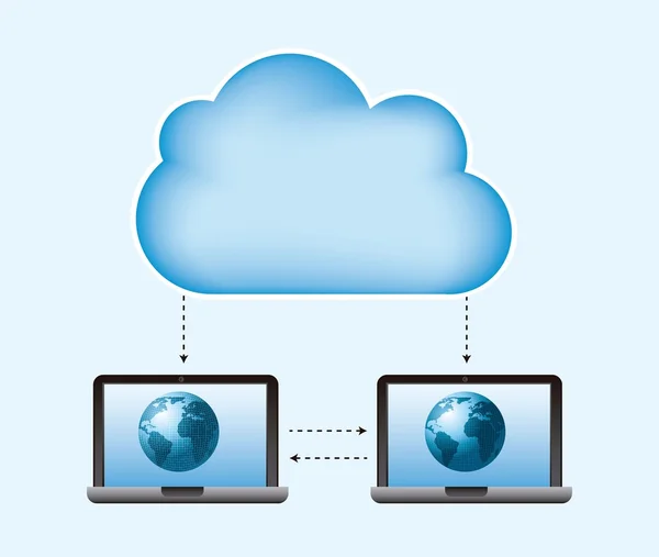 Computación en nube — Vector de stock