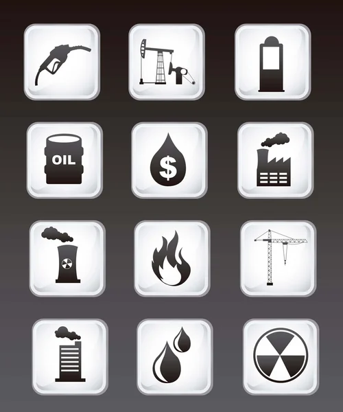 Icone del petrolio — Vettoriale Stock