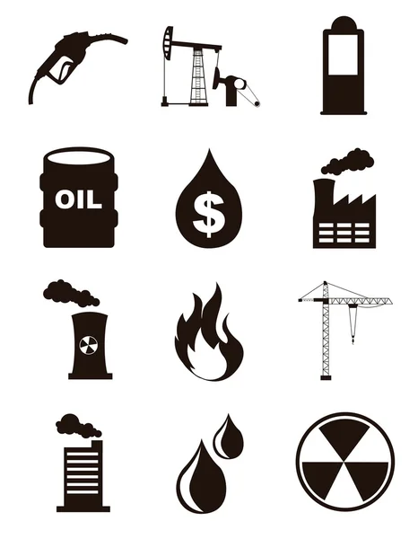 Olie pictogrammen — Stockvector