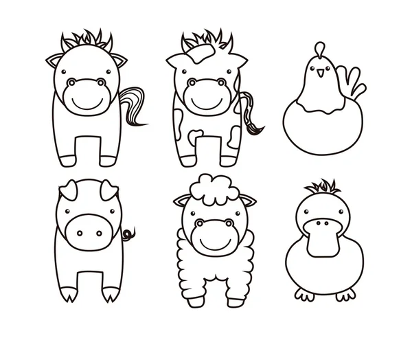 Farm animals — Stock Vector