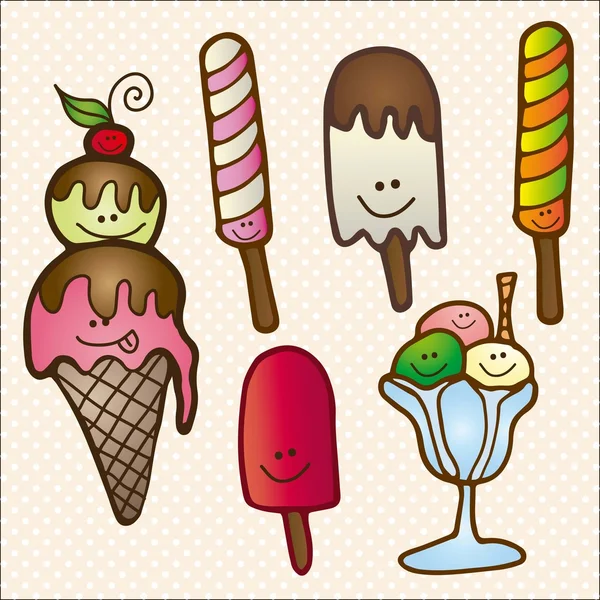 Iconos de helado — Vector de stock