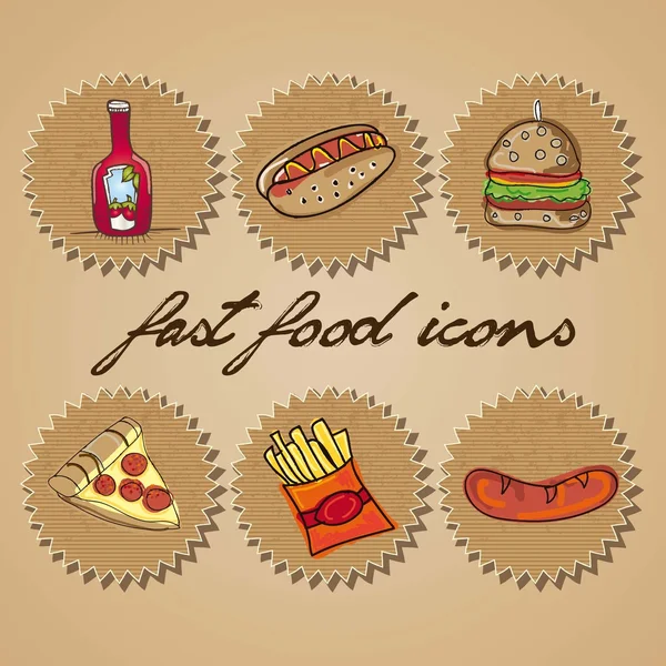 Иконки быстрого питания — стоковый вектор