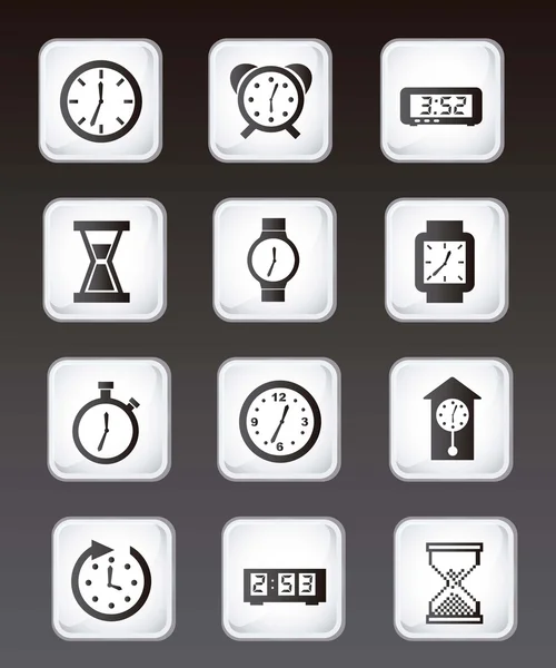 Iconos del reloj — Vector de stock