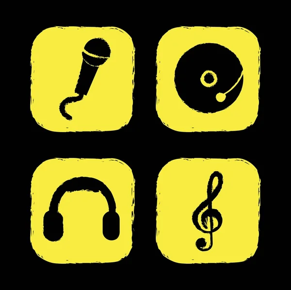 Ikoner för musik — Stock vektor