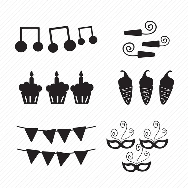 Conjunto de iconos de cumpleaños — Vector de stock