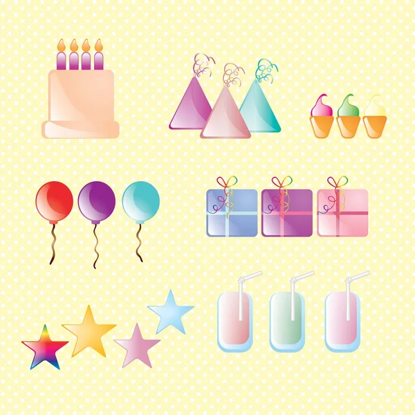 Birthday icons — Stock Vector