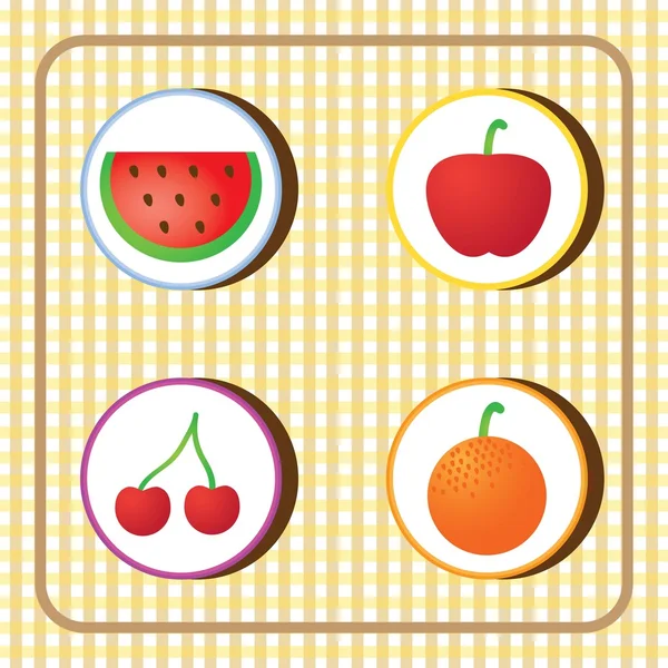 Fruits Icons — Stock Vector