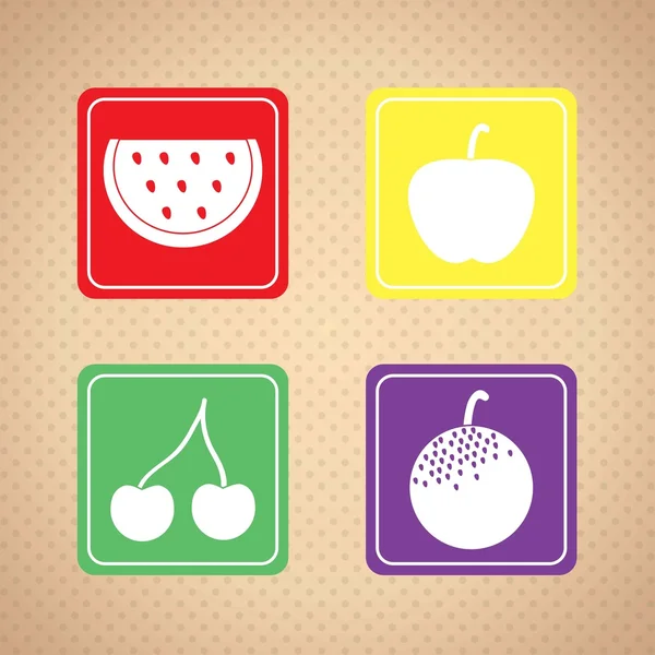 Iconos de frutas — Vector de stock