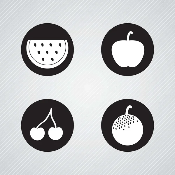 Fruits Icons — Stock Vector