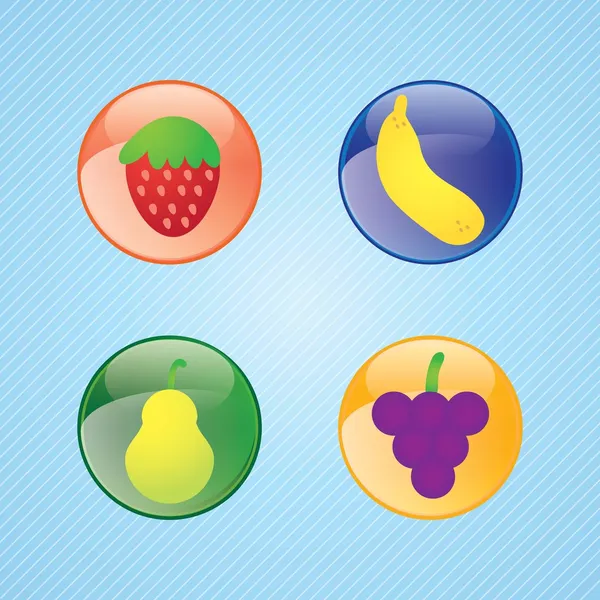 Φρούτα εικονίδια — Διανυσματικό Αρχείο