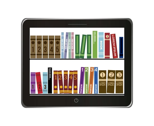 Biblioteca de E-book — Vetor de Stock