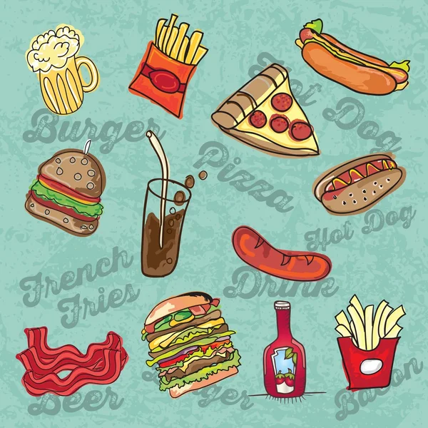 Industria de comida rápida — Archivo Imágenes Vectoriales