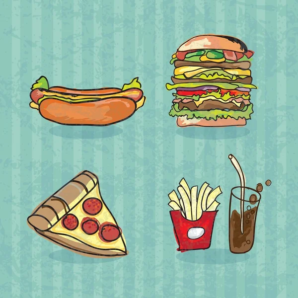 Fast Food Industry — Stock Vector