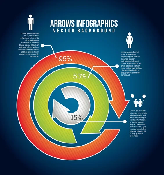 Frecce infografiche — Vettoriale Stock