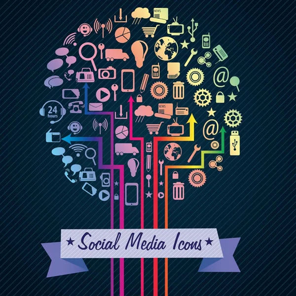 Μέσα κοινωνικής δικτύωσης — Διανυσματικό Αρχείο