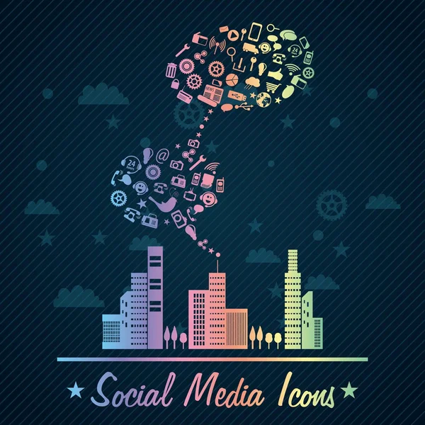 Redes sociales — Vector de stock