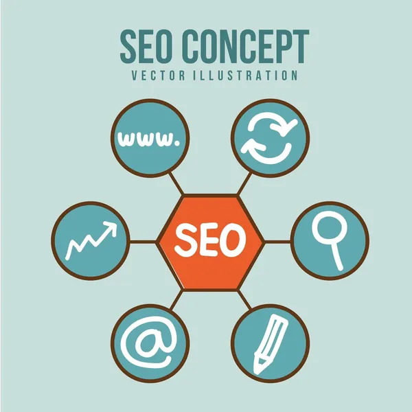 Ilustración de Seo — Vector de stock