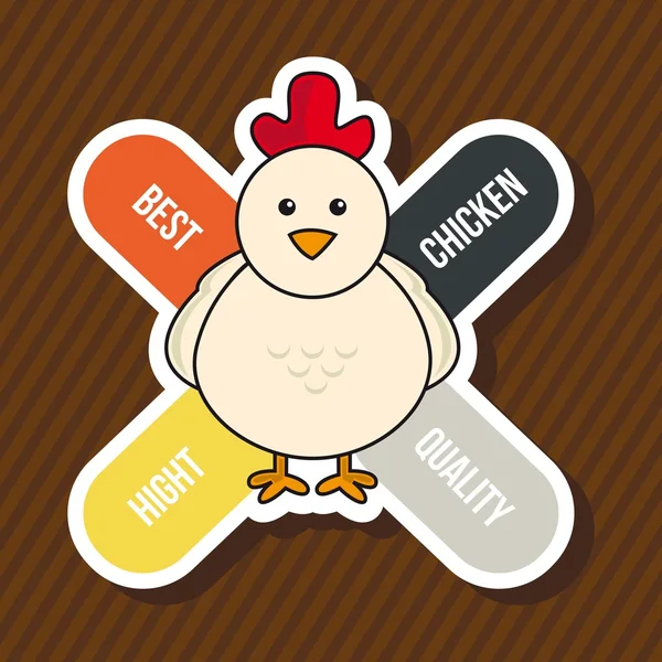 Étiquette de poulet — Image vectorielle