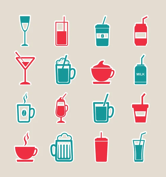 Boire des icônes — Image vectorielle