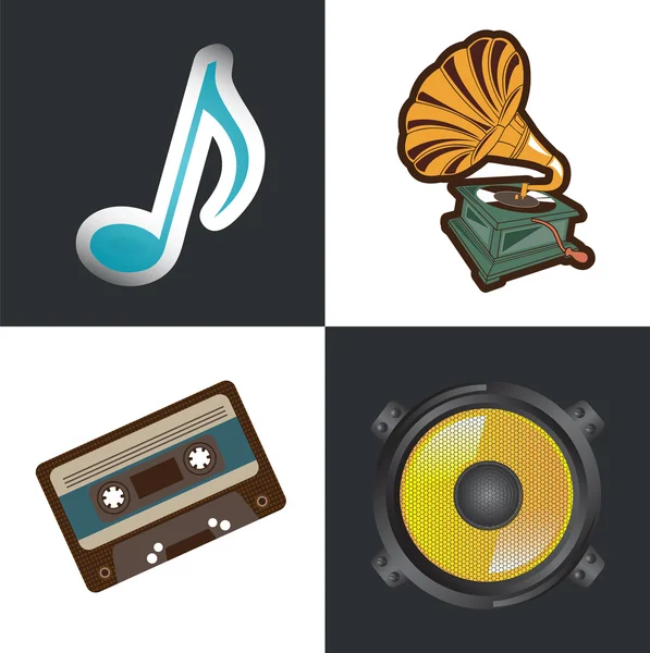 Iconos musicales — Archivo Imágenes Vectoriales