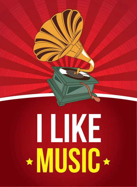 I like music — Stock Vector